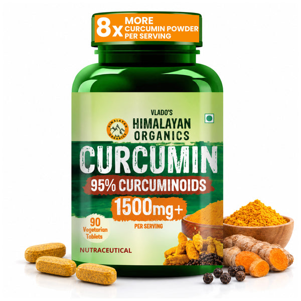 Vlado's Himalayan Organics, Curcumin with Biopiperine, 1500mg - 90 Veg Tablets