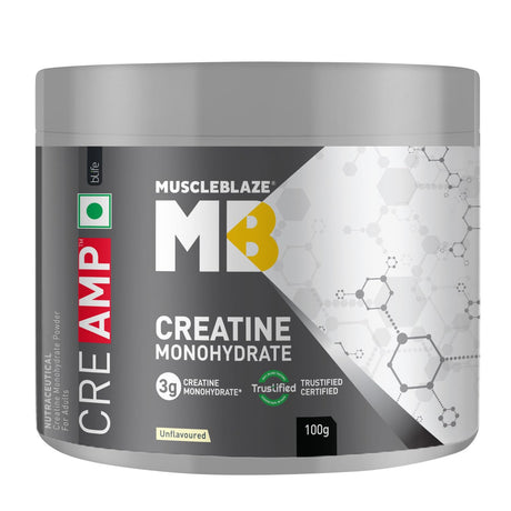 MuscleBlaze Creatine Monohydrate CreAMP 100gm (Unflavoured) - Nutristar