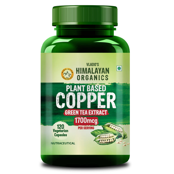 Vlado's Himalayan Organics, Plant Based Copper with Green Tea Extract, 1700mcg - 120 Veg Capsules