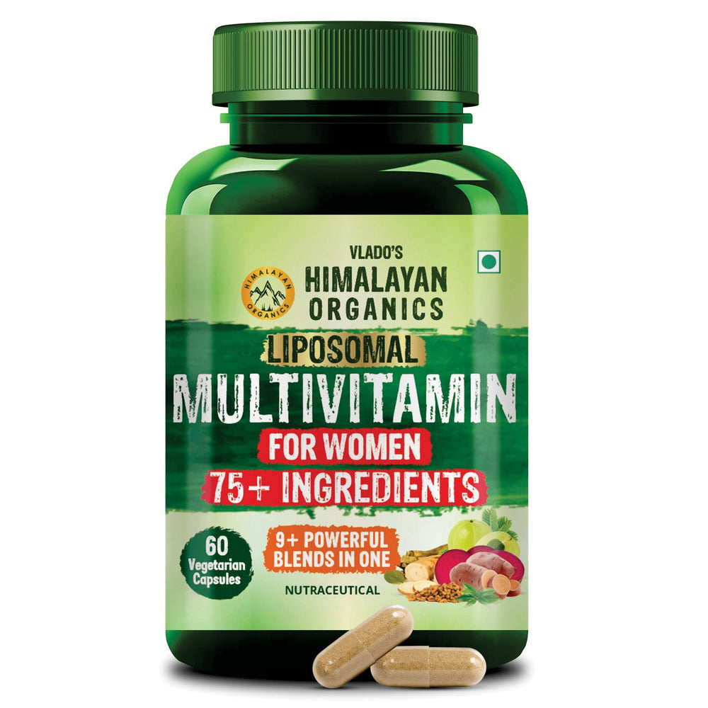 Vlado's Himalayan Organics Liposomal Multivitamin for Women | 60 Veg Capsules | Energy, Immunity, Hair Skin & Nails Support