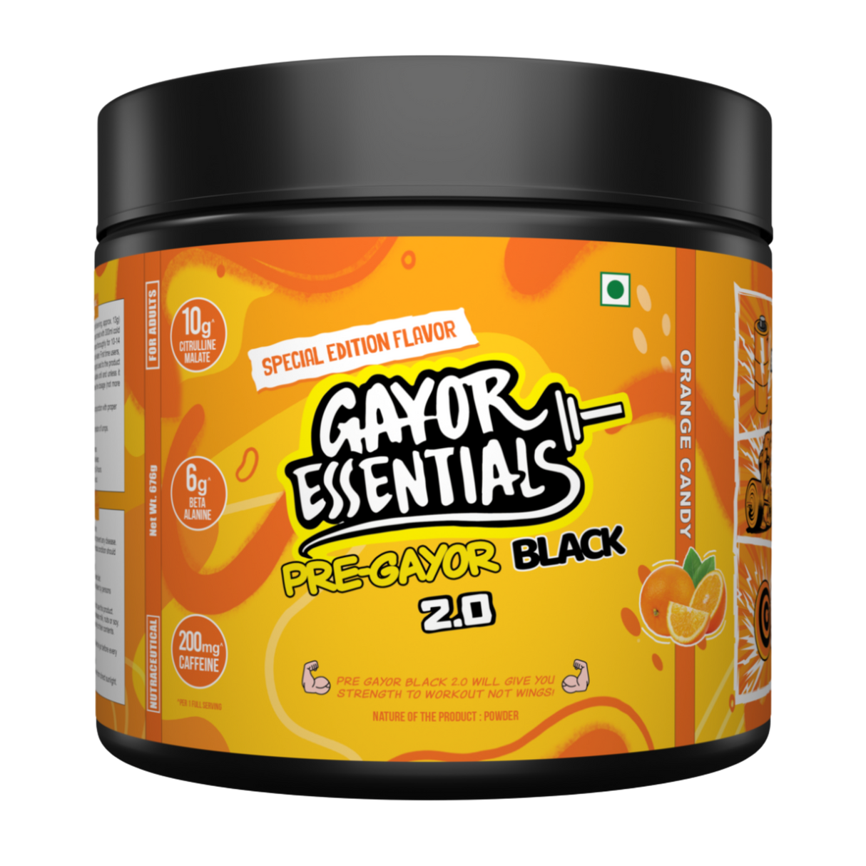Gayor Essentials Pre Gayor Black 2.0 Pre-Workout Powder 676g | 200mg Caffeine