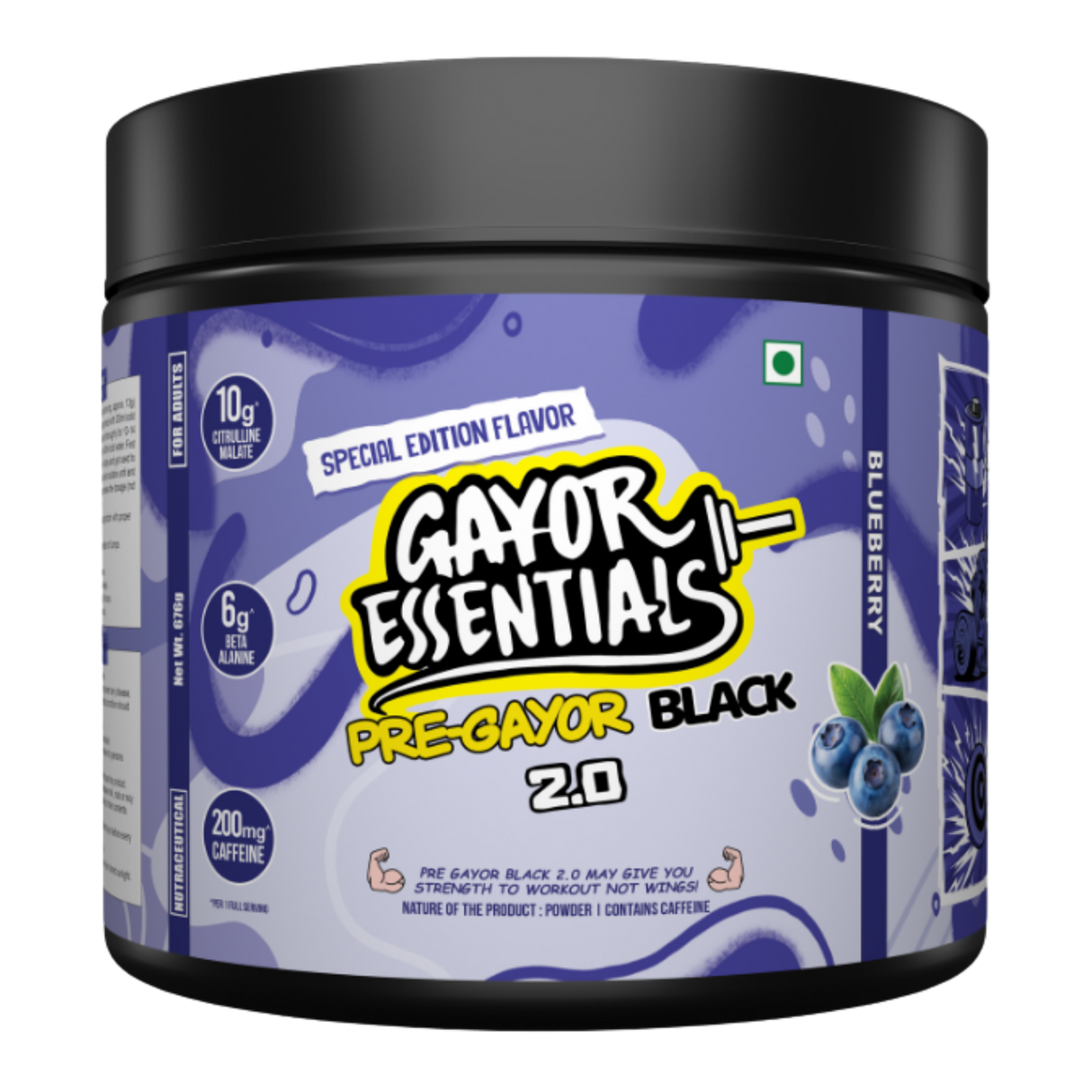 Gayor Essentials Pre Gayor Black 2.0 Pre-Workout Powder 676g | 200mg Caffeine