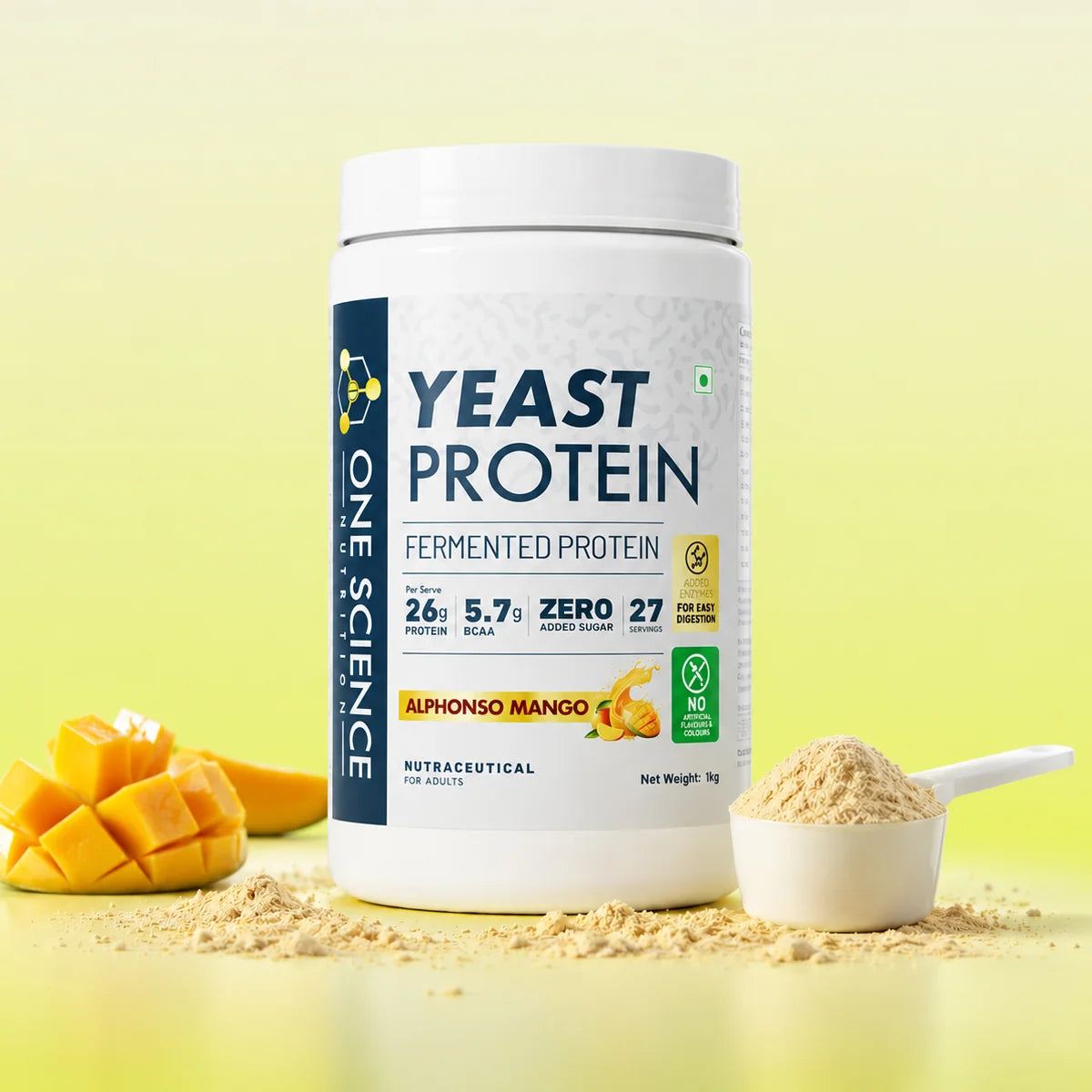 One Science Nutrition Fermented Yeast Protein Powder 1kg | 27 Servings