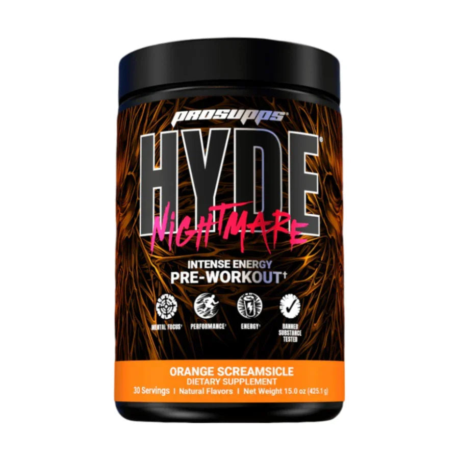 ProSupps HYDE Nightmare Intense Pre-Workout (30 Servings) + Nutristar Micronized CREA Gold Creatine Monohydrate 250g (83 Servings) - Extreme Energy & Power Combo