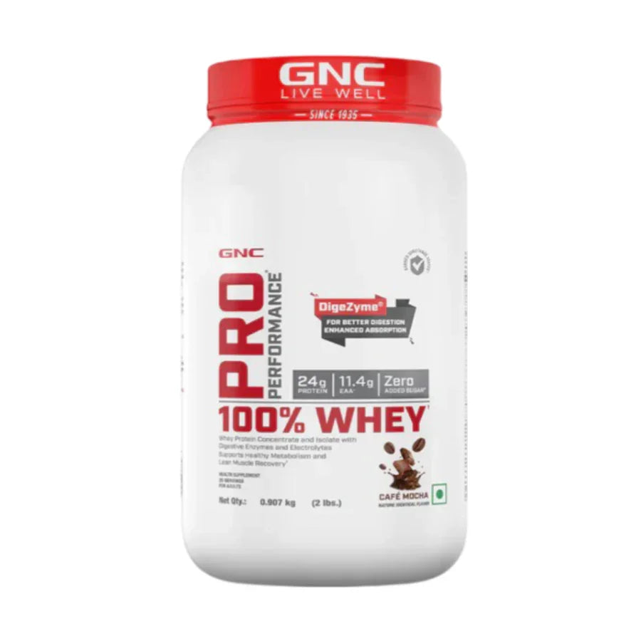 GNC Pro Performance 100% Whey Protein 2 Lbs + Nutristar Micronized CREA Gold Creatine Monohydrate 250g (83 Servings) - Lean Muscle Starter Stack