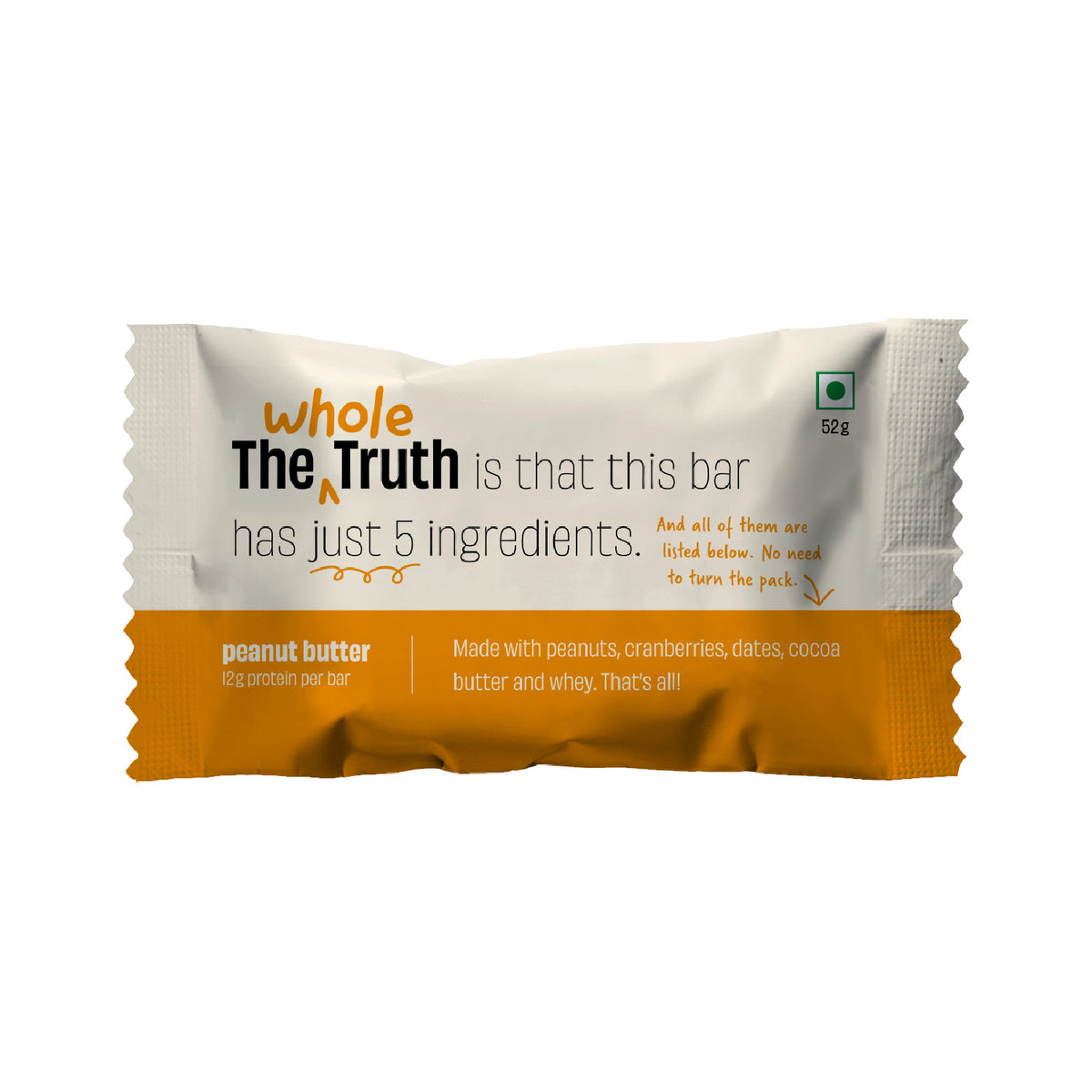 The Whole Truth - Protein Bars | Pack of 6 x 52g each | No Added Sugar | No Preservatives | No Artificial Sweeteners
