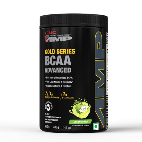 GNC AMP Gold Series Advanced BCAA Powder - 30 Servings - Nutristar