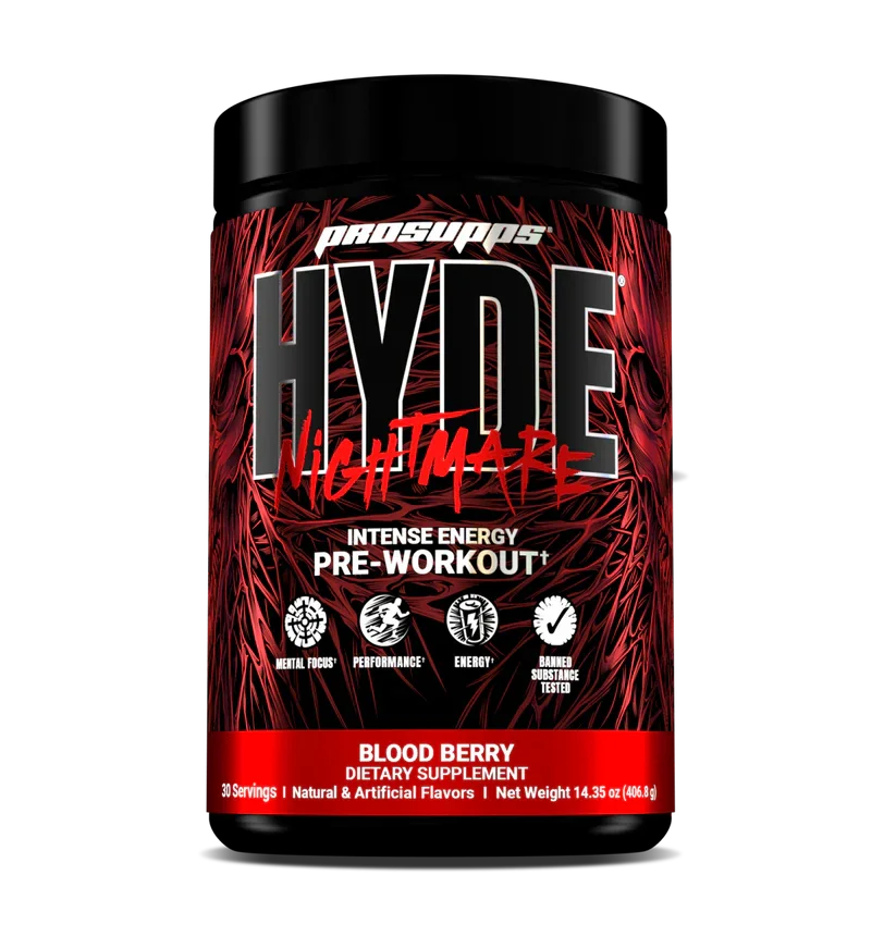 ProSupps HYDE Nightmare Intense Pre-Workout (30 Servings) + Nutristar Micronized CREA Gold Creatine Monohydrate 250g (83 Servings) - Extreme Energy & Power Combo