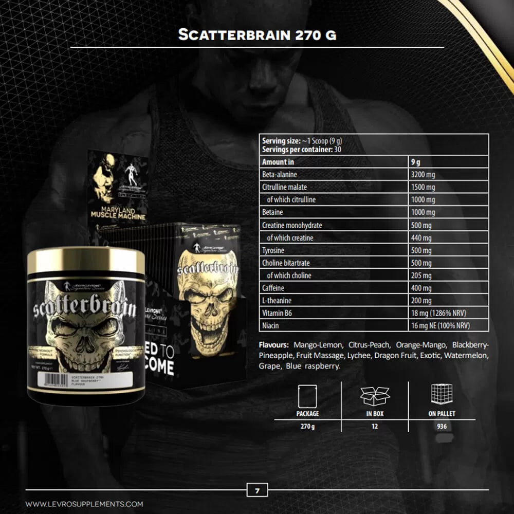 Kevin Levrone Scatterbrain Pre-Workout, 270 Gm - 30 Servings