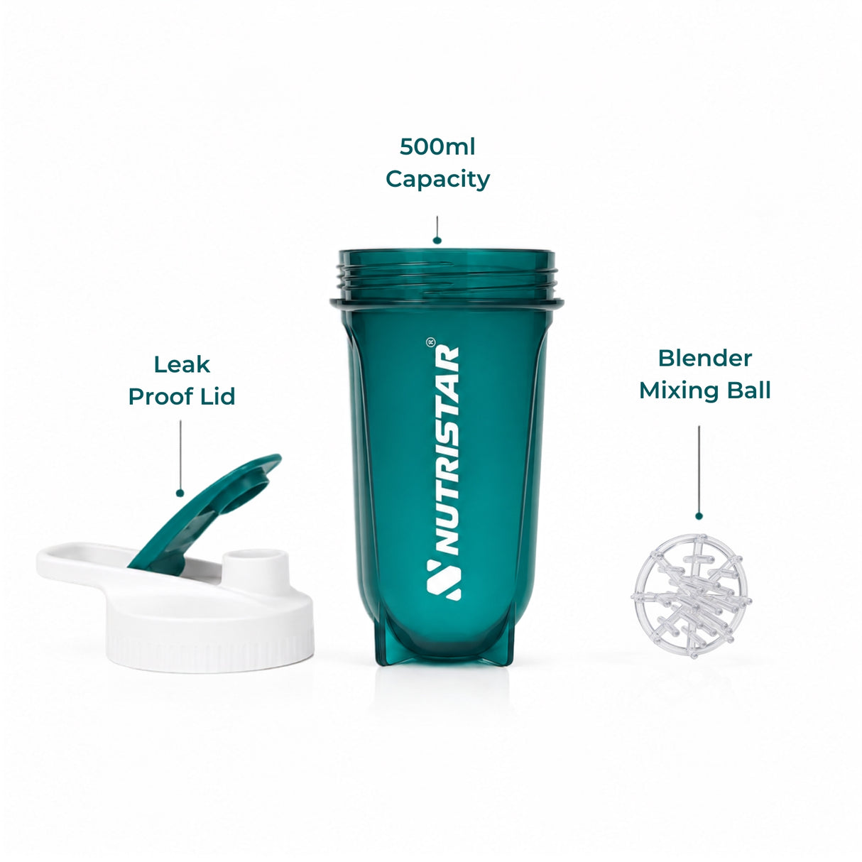 Nutristar Power Bullet Shaker Bottle 500ml (Random Color)