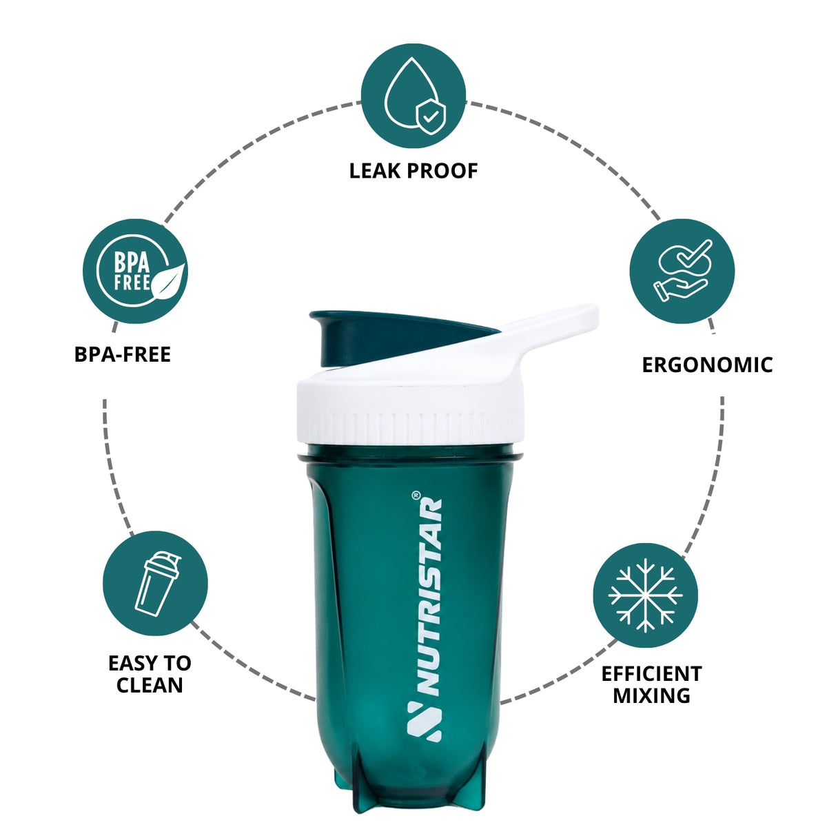 Nutristar Power Bullet Shaker Bottle 500ml (Random Color)