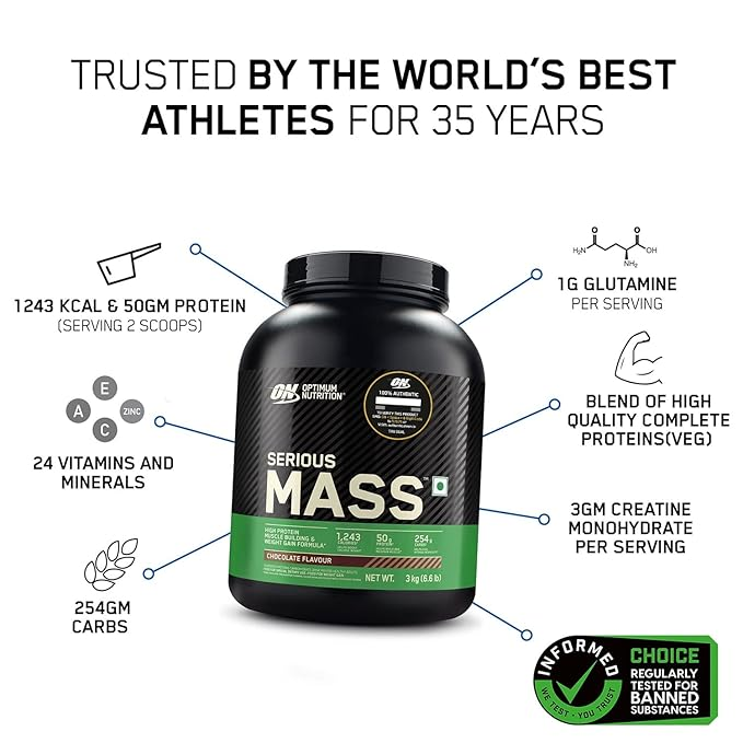 Optimum Nutrition (ON) Serious Mass - 6.6 Lbs - Nutristar