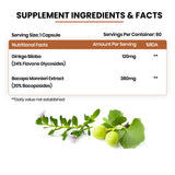 Vlado's Himalayan Organics, Ginkgo Biloba with Brahmi, 500mg - 60 Veg Capsules