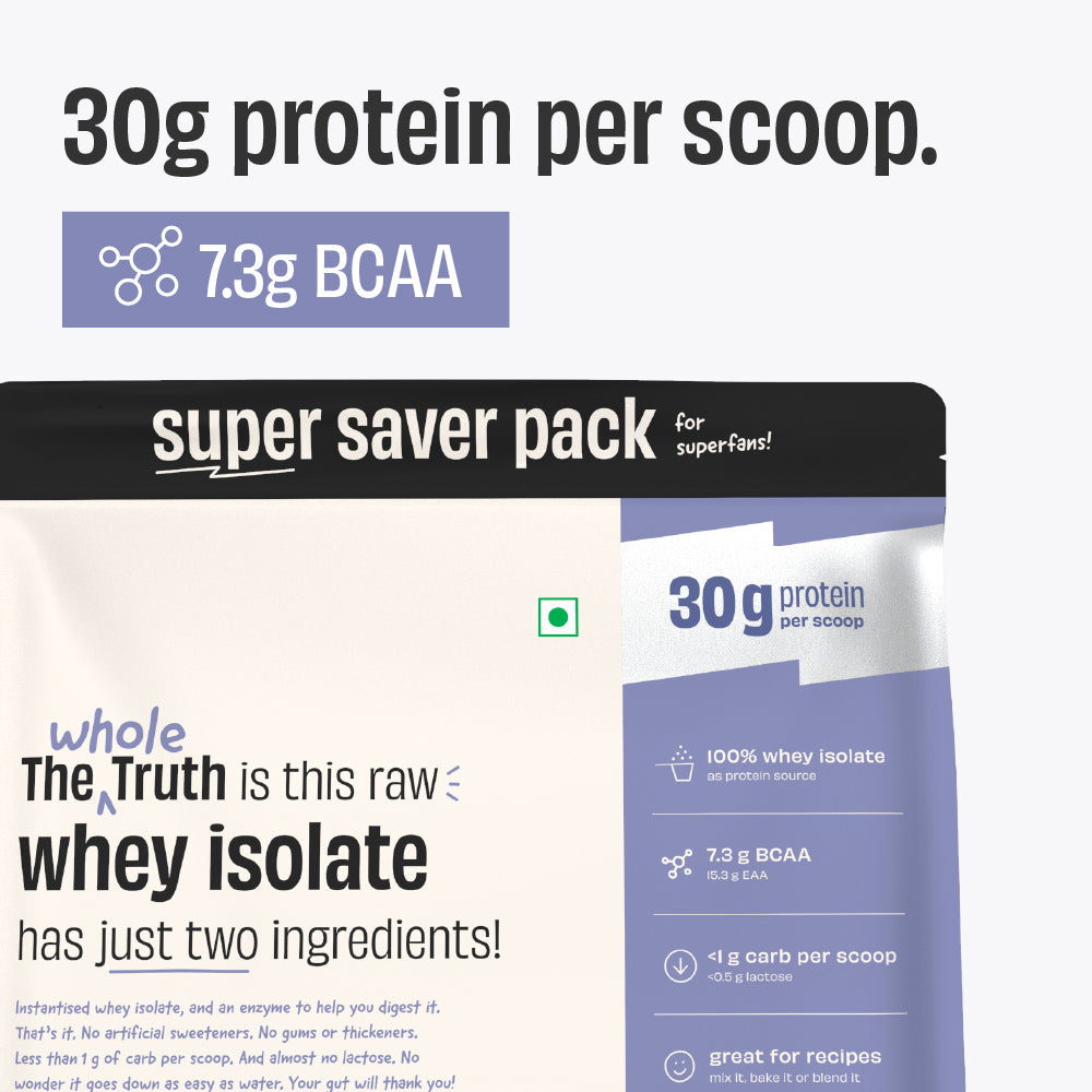 The Whole Truth 30g Whey Protein Isolate - 1kg (Pack of 2)