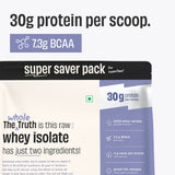 The Whole Truth 30g Whey Protein Isolate - 1kg (Pack of 2)
