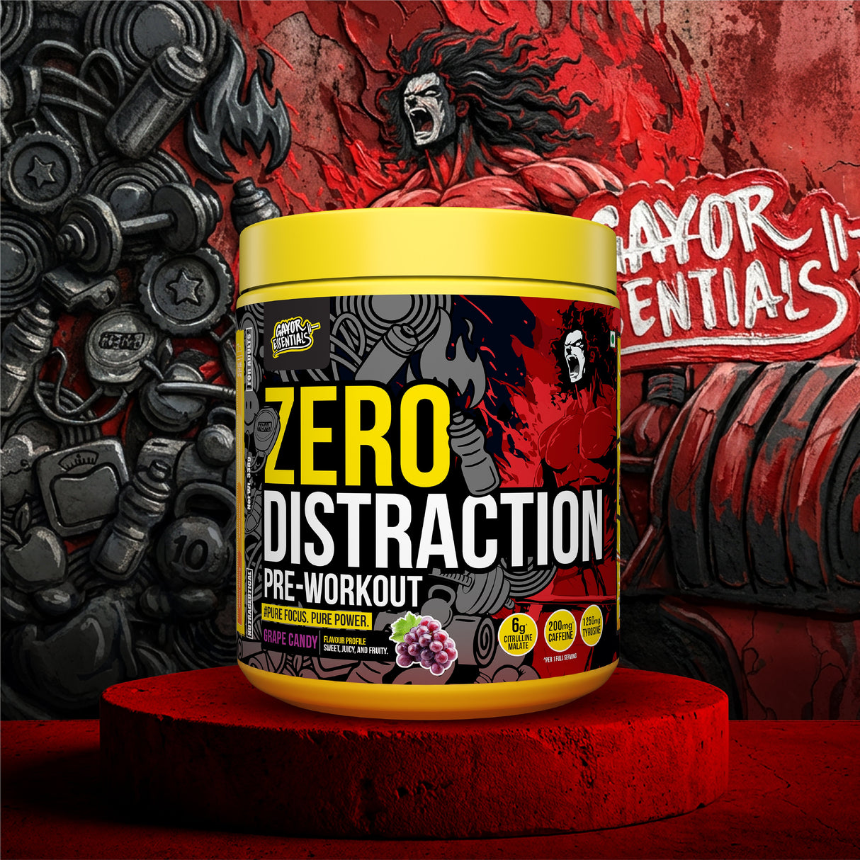 Gayor Essentials Zero Distraction Pre-Workout Powder 169g | 200mg Caffeine | 6g Citrulline