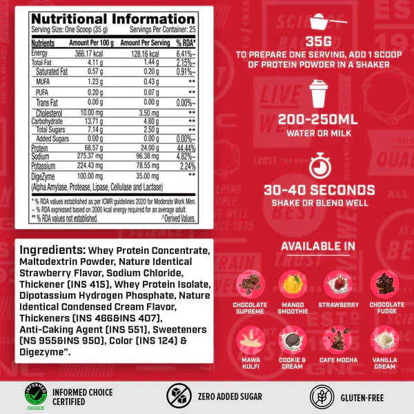 GNC Pro Performance 100% Whey Protein 2 Lbs + Nutristar Micronized CREA Gold Creatine Monohydrate 250g (83 Servings) - Lean Muscle Starter Stack