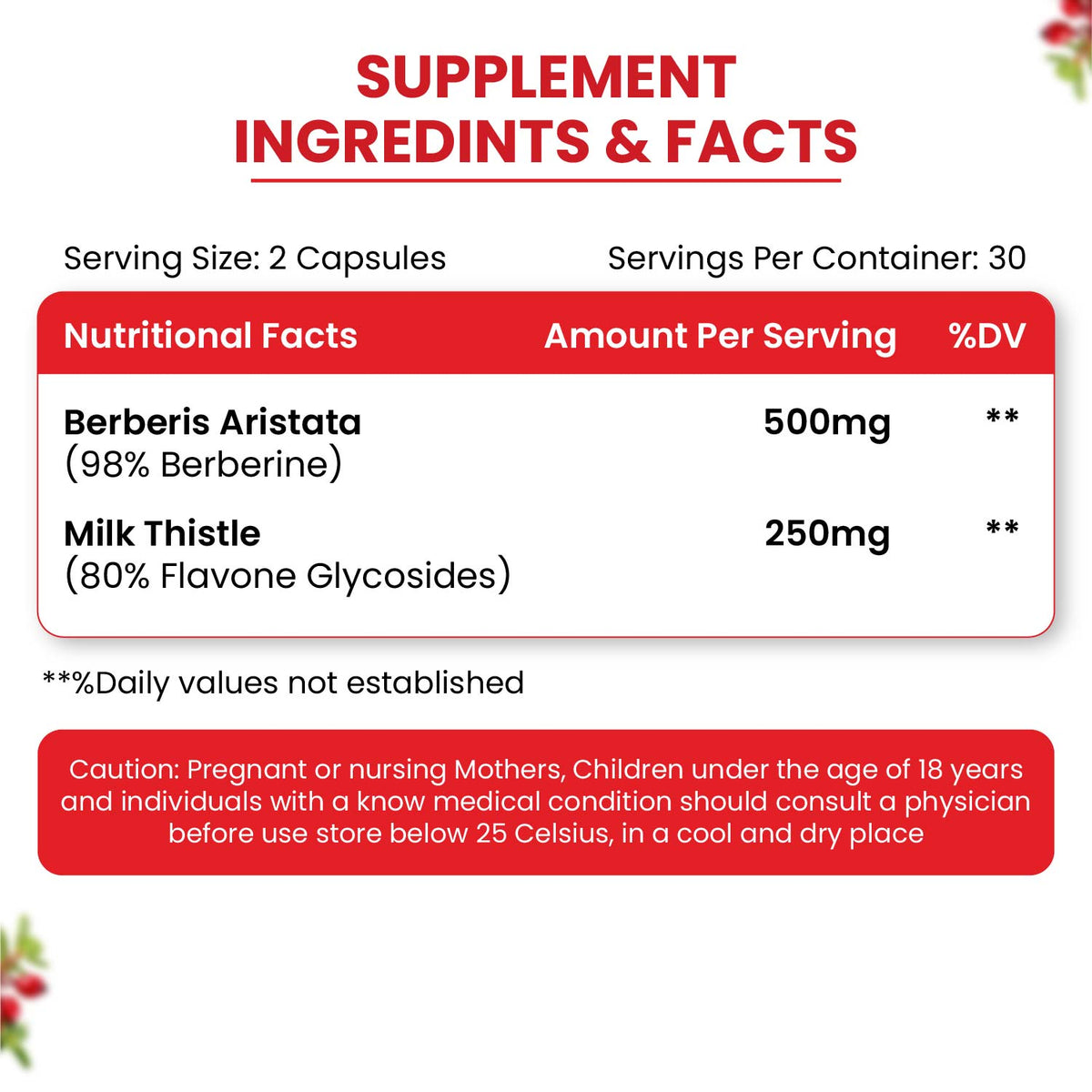 Vlado's Himalayan Organics, Berberine with Milk Thistle, 750mg - 60 Veg Capsules