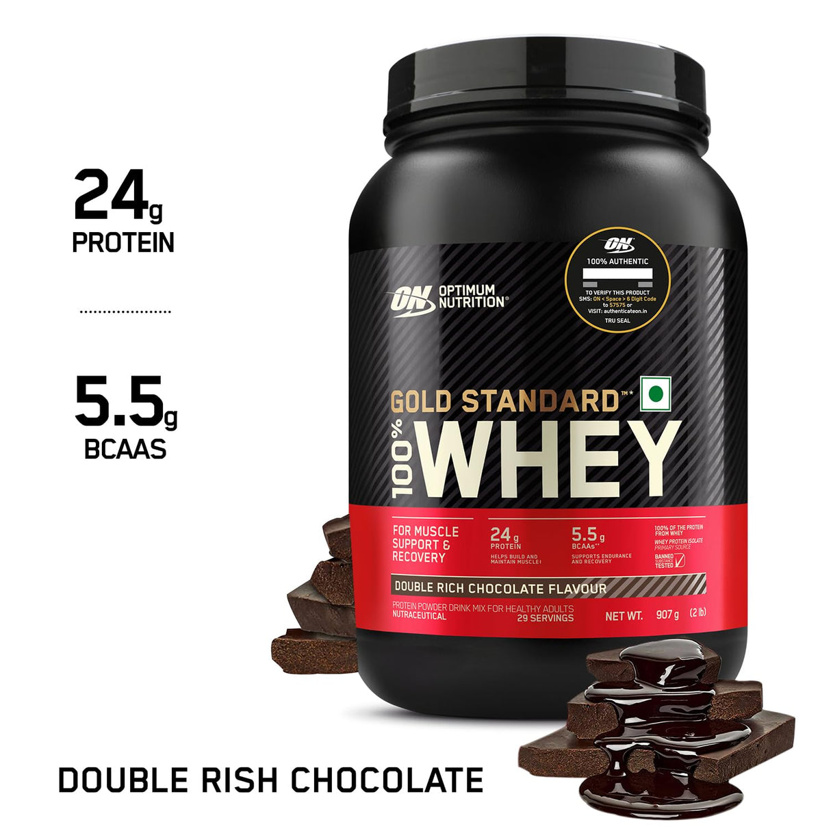 Optimum Nutrition (ON) Gold Standard 100% Whey 2 Lbs - Nutristar