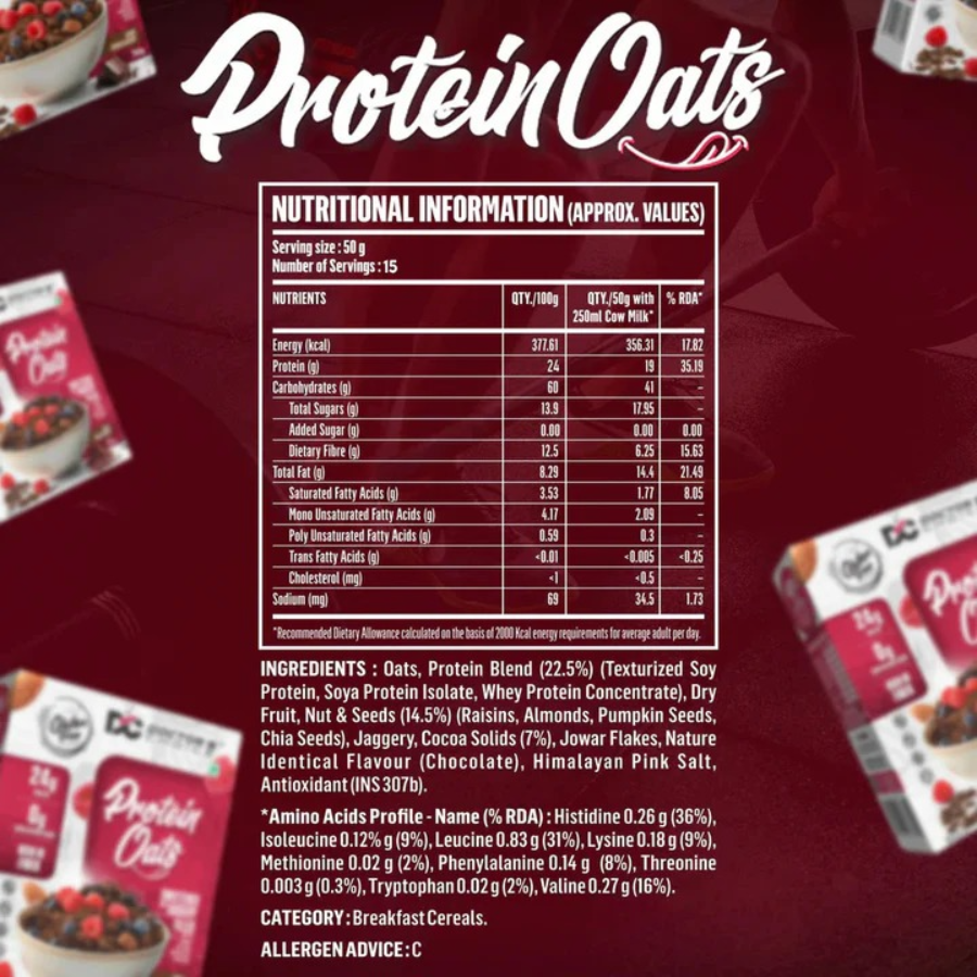 Doctor's Choice Protein Oats 750 gm ( 15 Serving ) - Nutristar