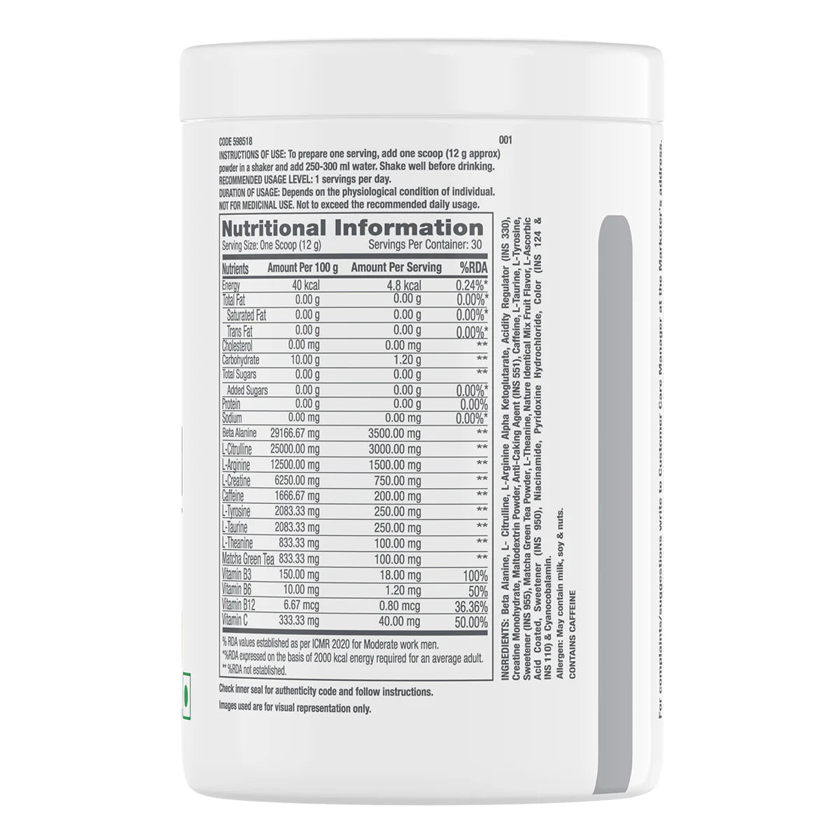 GNC Pro Performance Pre Workout - 30 Servings