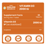 Vlado's Himalayan Organics Vitamin D3 2000 IU Chewable Tablets | 60 Tablets | Bone & Immunity Support