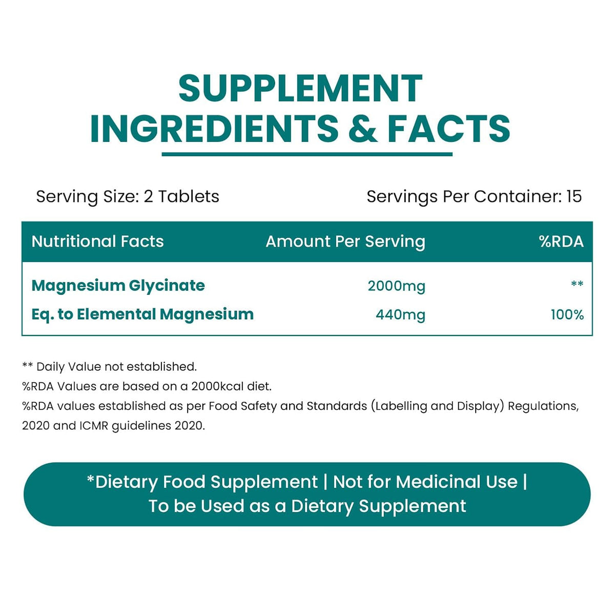 Vlado’s Himalayan Organics Magnesium Glycinate 2000mg | Sleep & Muscle Support | 30 Tabs