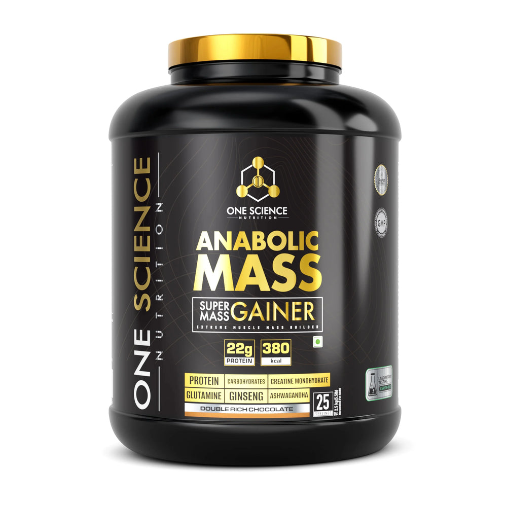 One Science Anabolic Mass | Super Mass Gainer | 22g Protein | 5.5 lb (25 Servings)