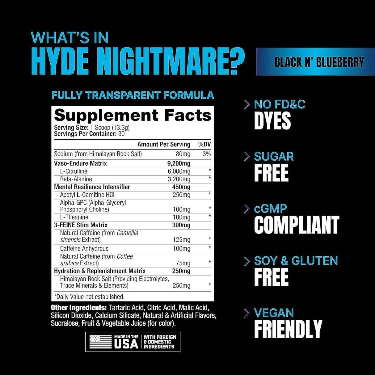 ProSupps HYDE Nightmare Intense Pre-Workout (30 Servings) + Nutristar Micronized CREA Gold Creatine Monohydrate 250g (83 Servings) - Extreme Energy & Power Combo