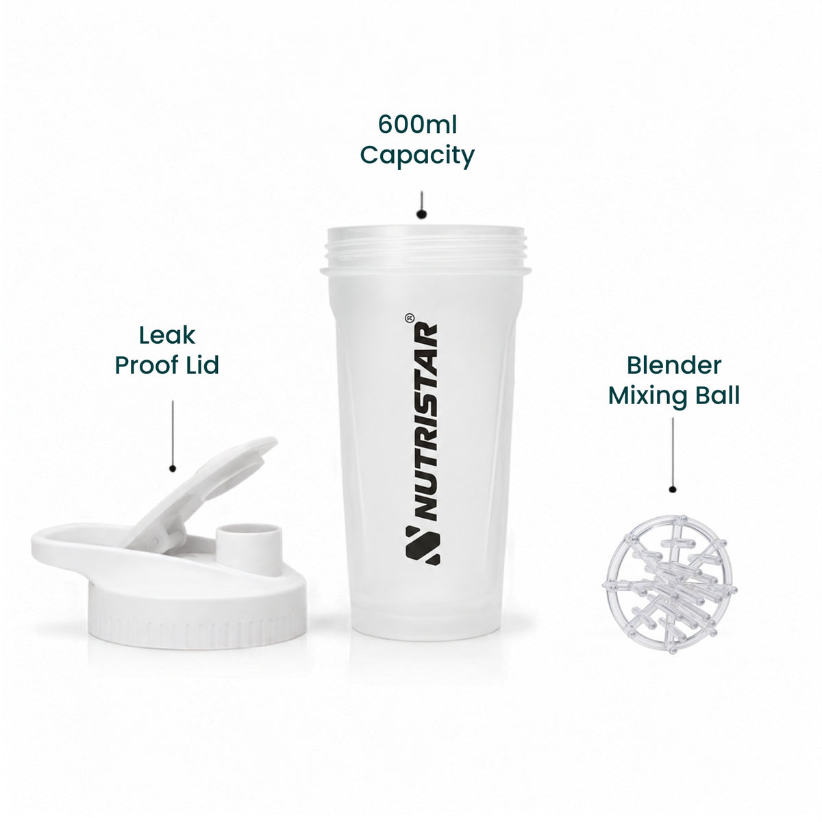 Nutristar Cube X Premium Shaker Bottle 600ml (Random Color)
