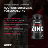 Weider Strong Zinc | 25mg per Serving | 120 Capsules