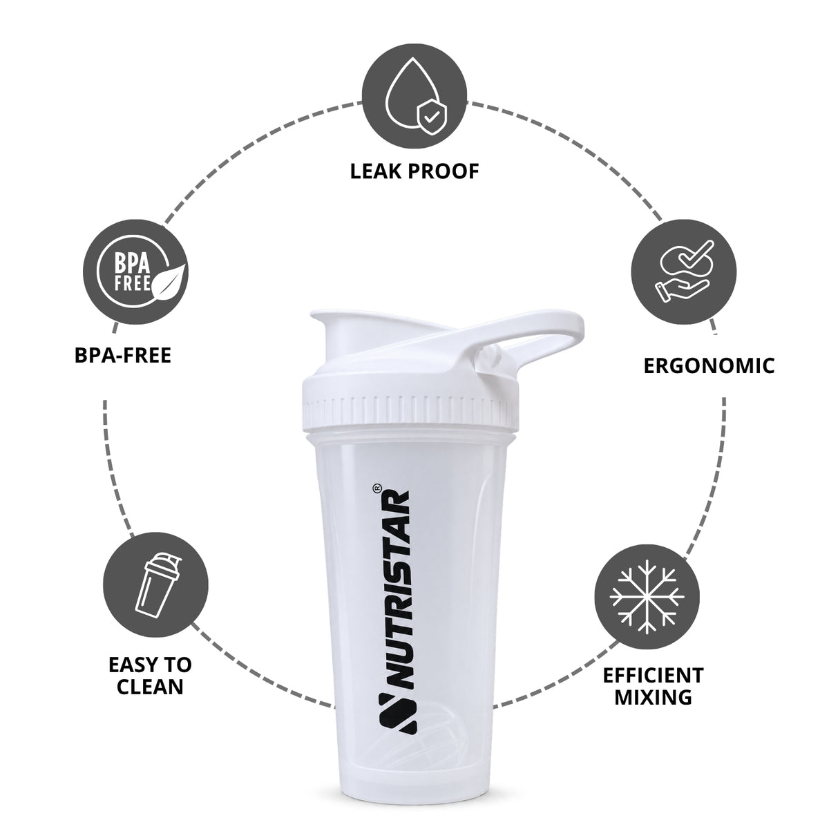 Nutristar Cube X Premium Shaker Bottle 600ml (Random Color)