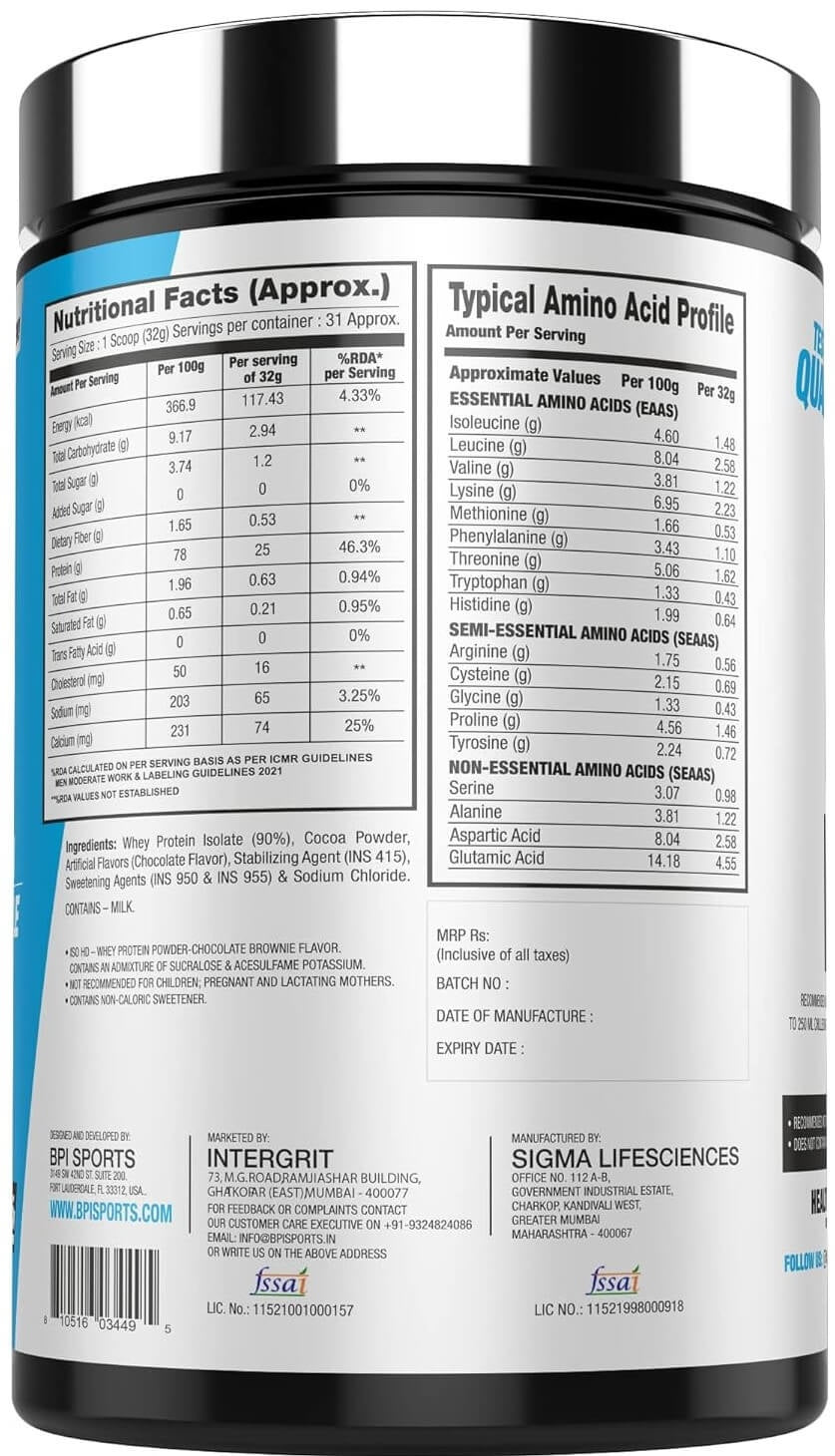 BPI Sports ISO HD Whey Isolate and Hydrolysate - 2.2 Lbs