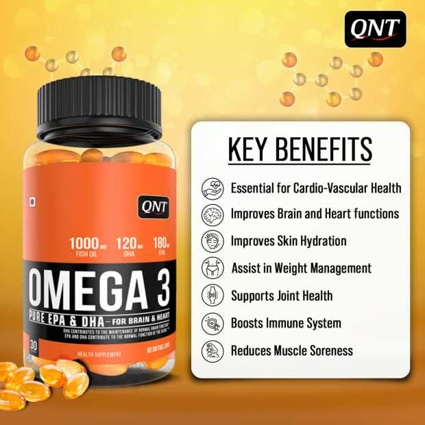 QNT Omega-3 Fish Oil 1000mg - 30 Softgels ( 2 Strips )