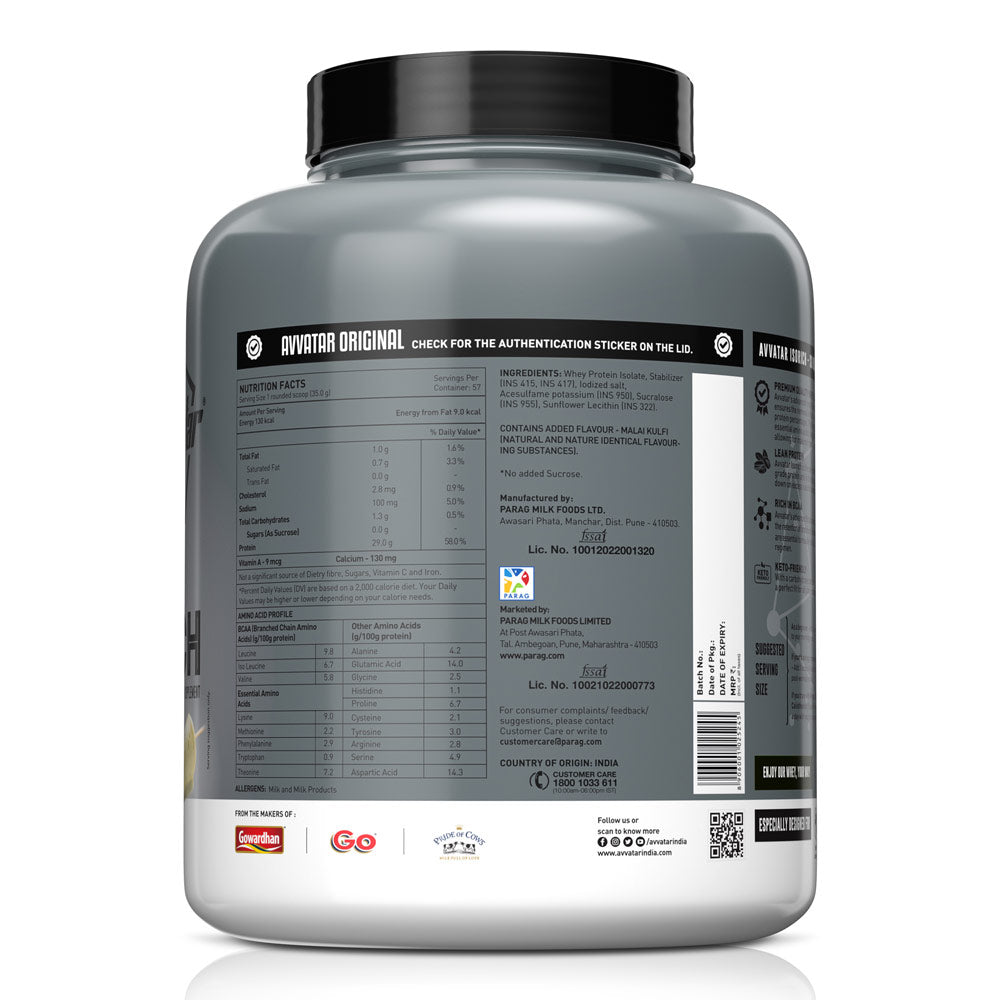 Avvatar Isorich Whey Protein Isolate - 2 kg - Nutristar