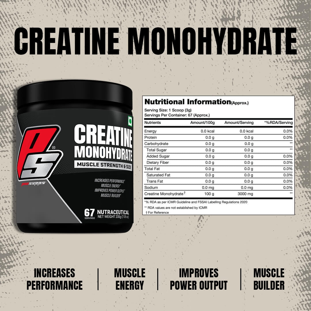 ProSupps Creatine Monohydrate 200g - 67 Servings - Nutristar