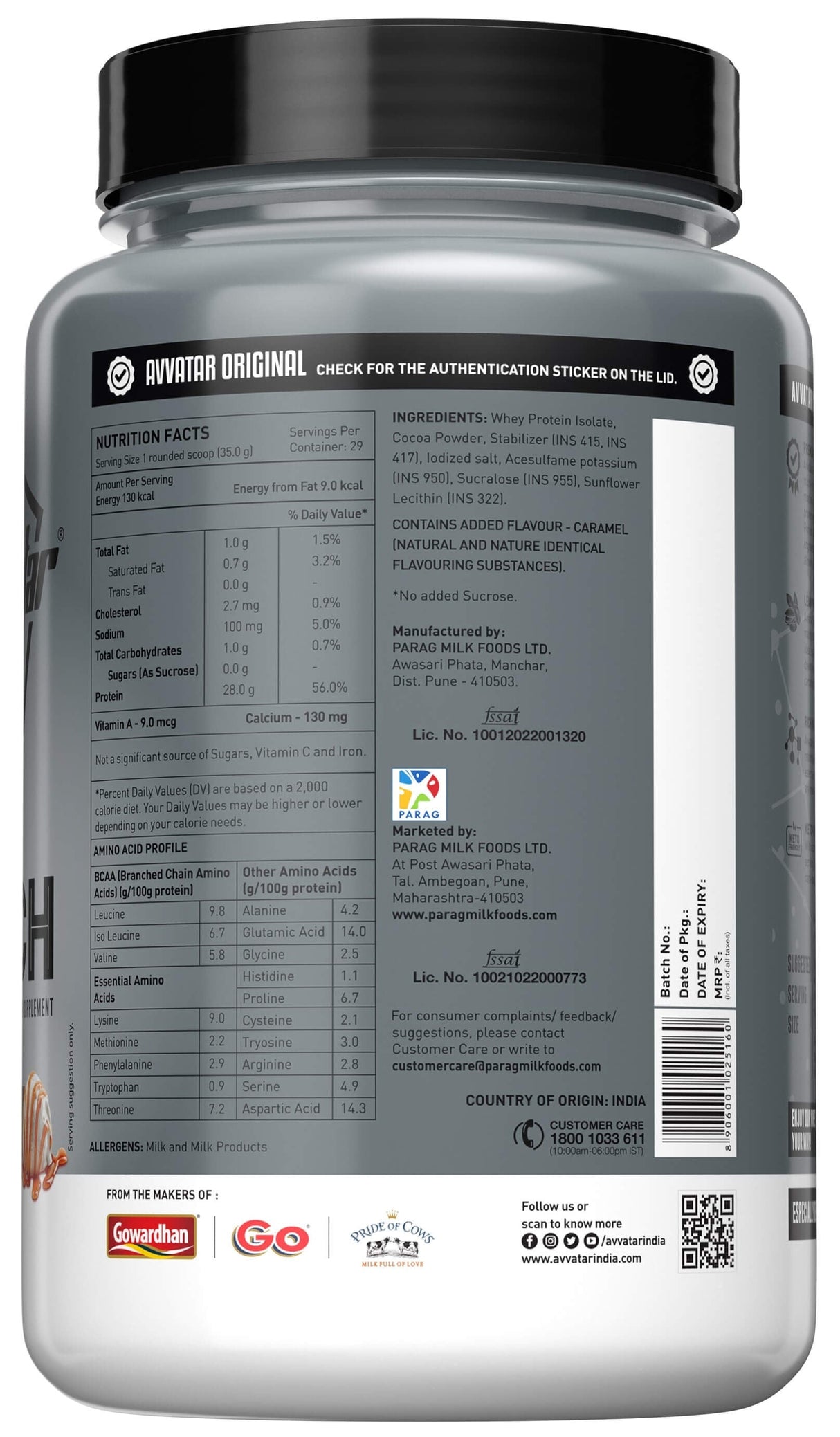 Avvatar Isorich Whey Protein Isolate 1 kg - Nutristar