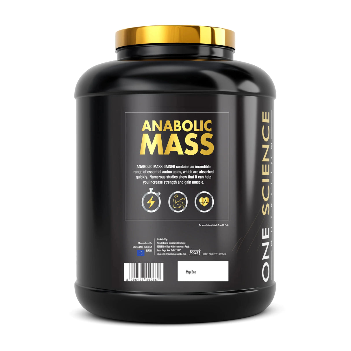 One Science Anabolic Mass | Super Mass Gainer | 22g Protein | 5.5 lb (25 Servings)