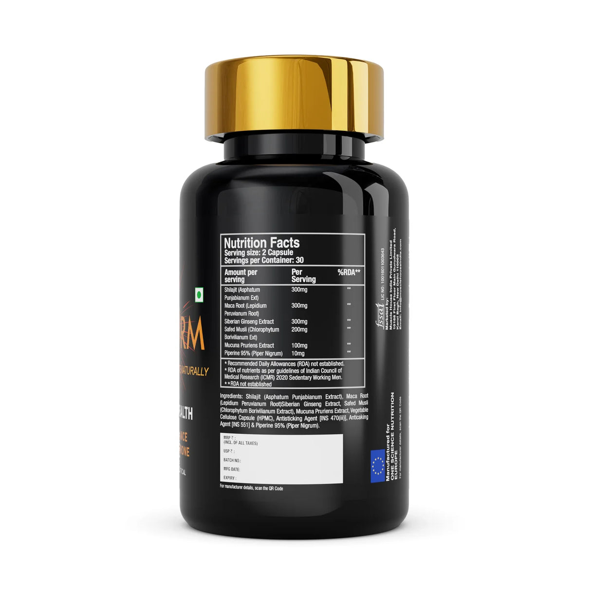 One Science Perform Testosterone Booster & Male Vitality | 60 Capsules