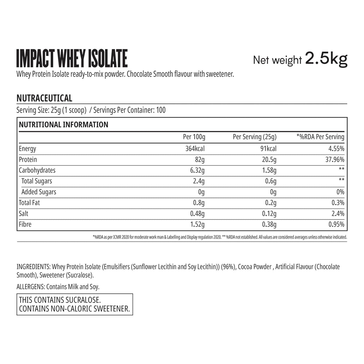 MyProtein Whey Isolate 2.5 kg