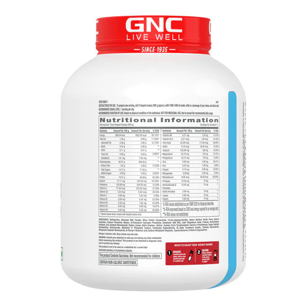 GNC Pro Performance Weight Gainer , 3 kg - Nutristar