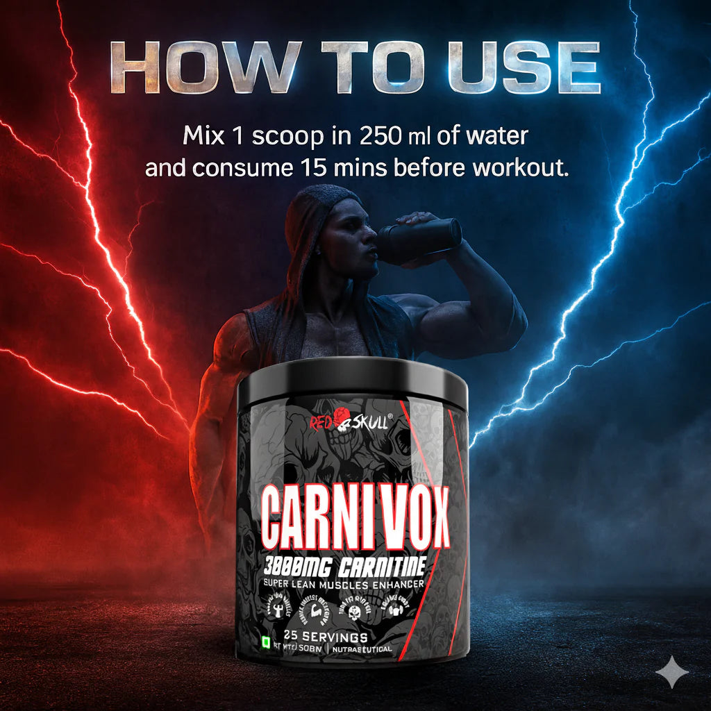 Redskull Carnivox 3000mg L-Carnitine – 25 Servings | Energy & Metabolism Support | 150g
