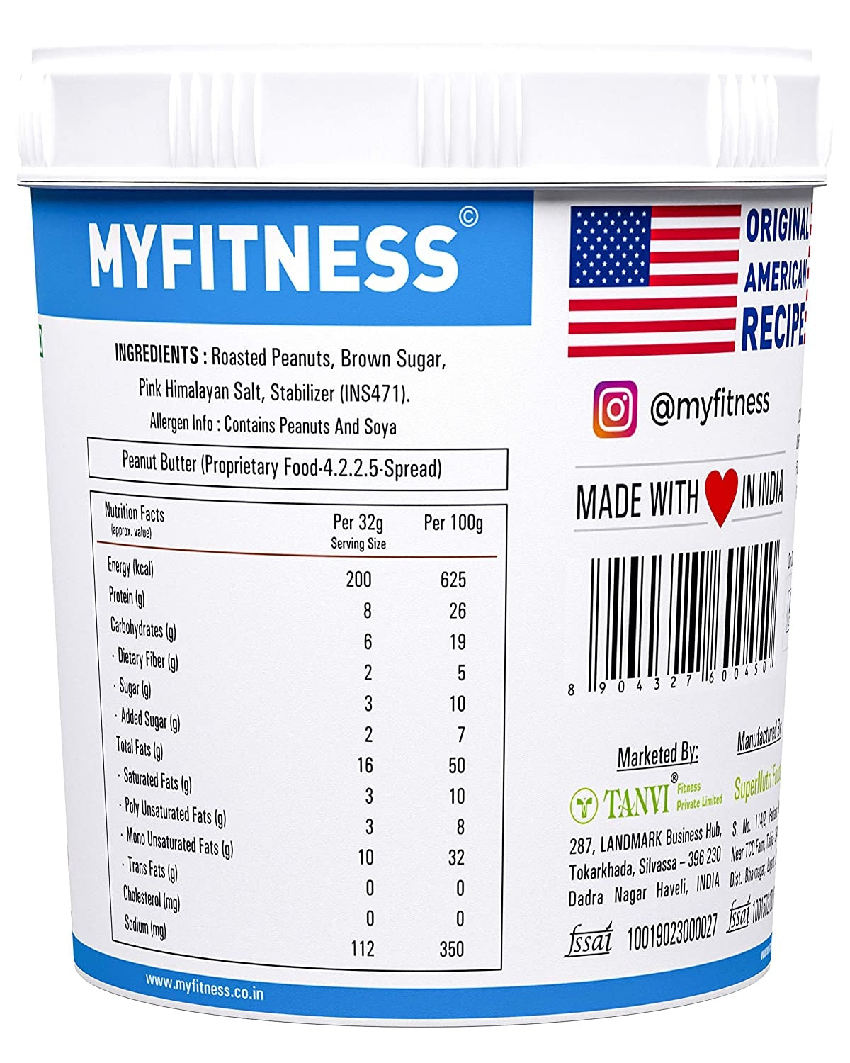 MyFitness Original Peanut Butter - 1250g - Nutristar