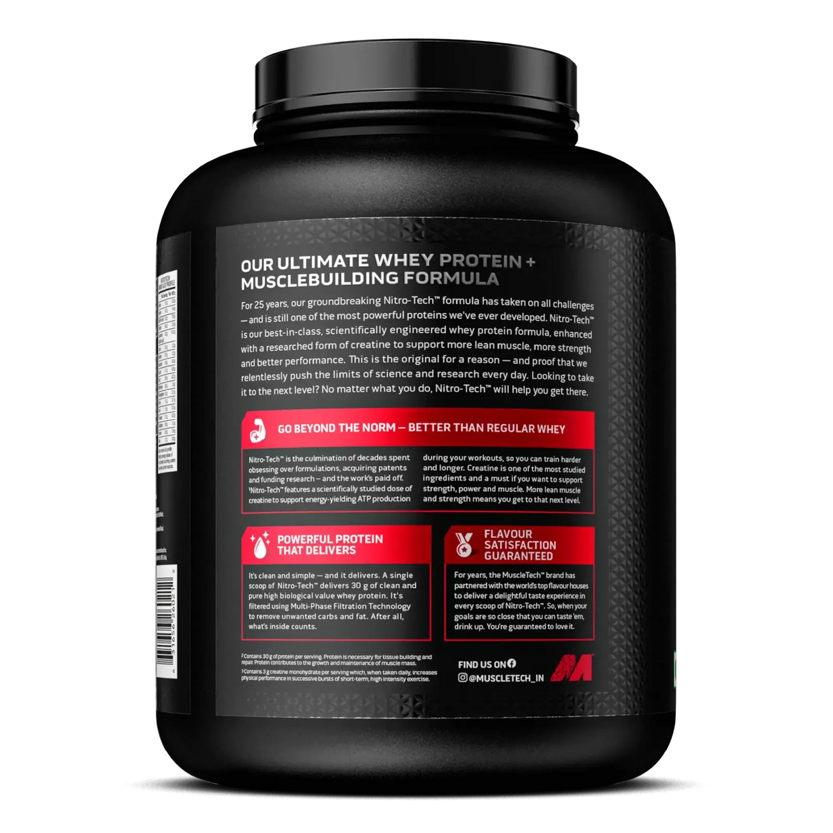 MuscleTech Nitro-Tech Performance Series Whey Protein 4 Lbs (1.81 Kg) + Nutristar Micronized CREA Gold Creatine Monohydrate 250g (83 Servings) - Advanced Muscle Building Stack