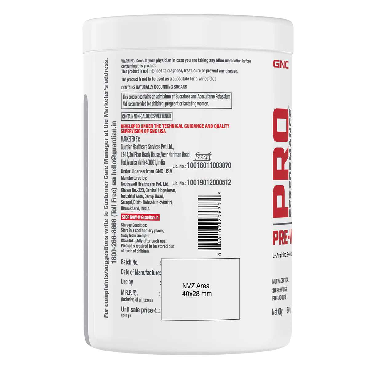 GNC Pro Performance Pre Workout - 30 Servings