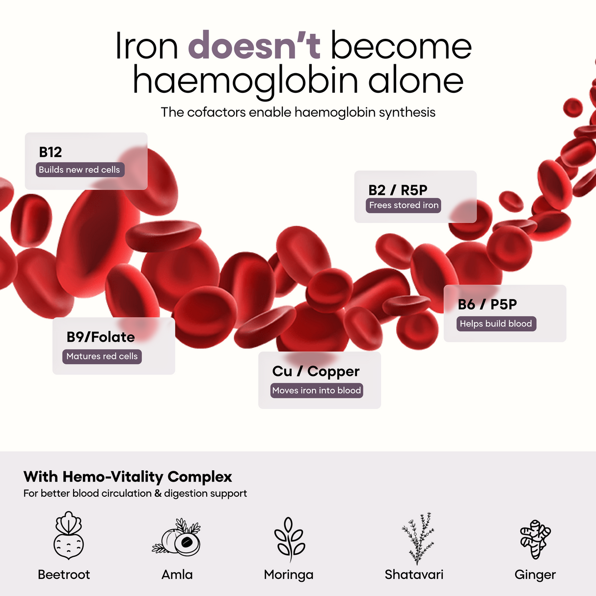 YourHappyLife IronPulse+ | 29mg Iron Bisglycinate | TruPhase™ Timed Release | 60 Capsules