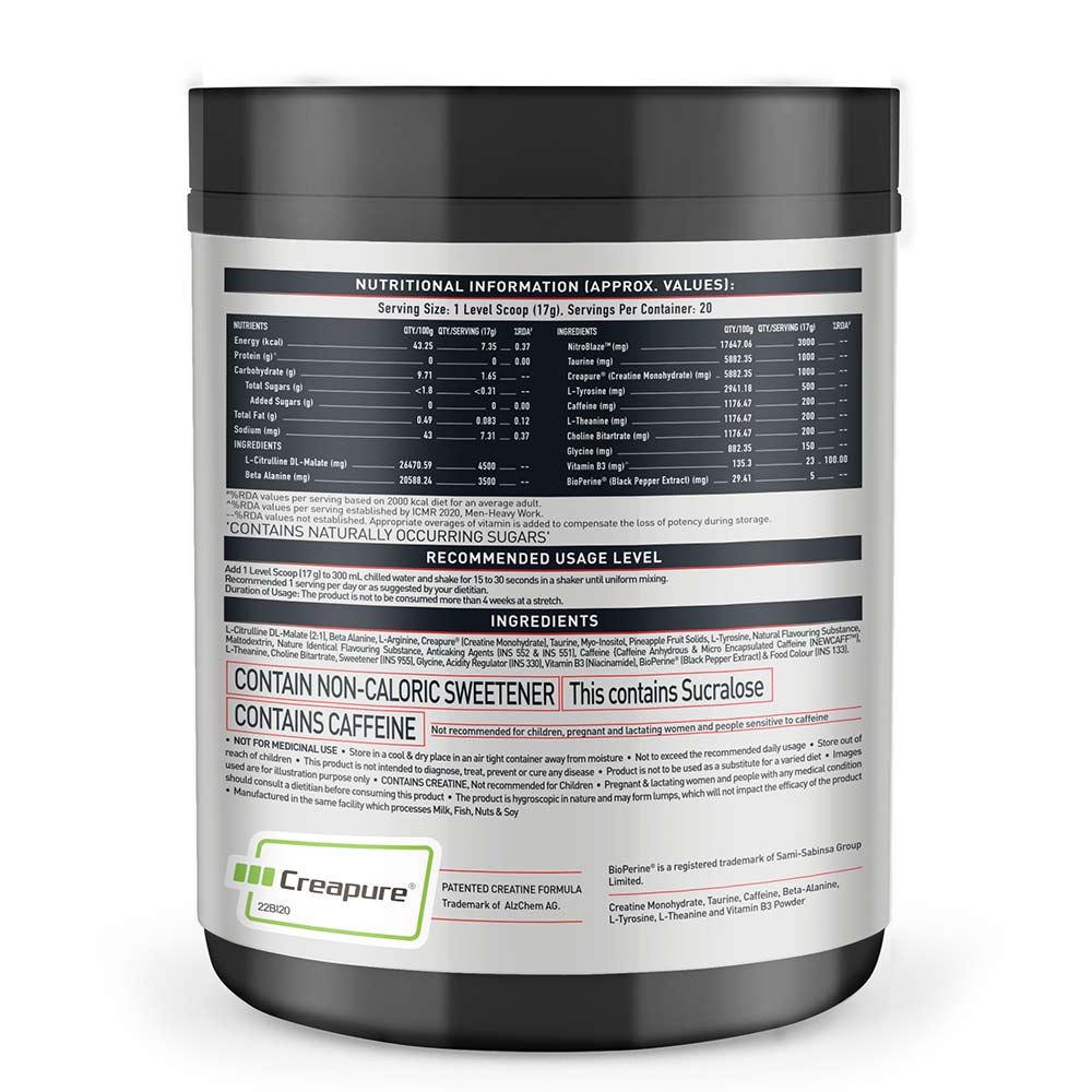 MuscleBlaze Pre Workout WrathX - -20 Servings - Nutristar