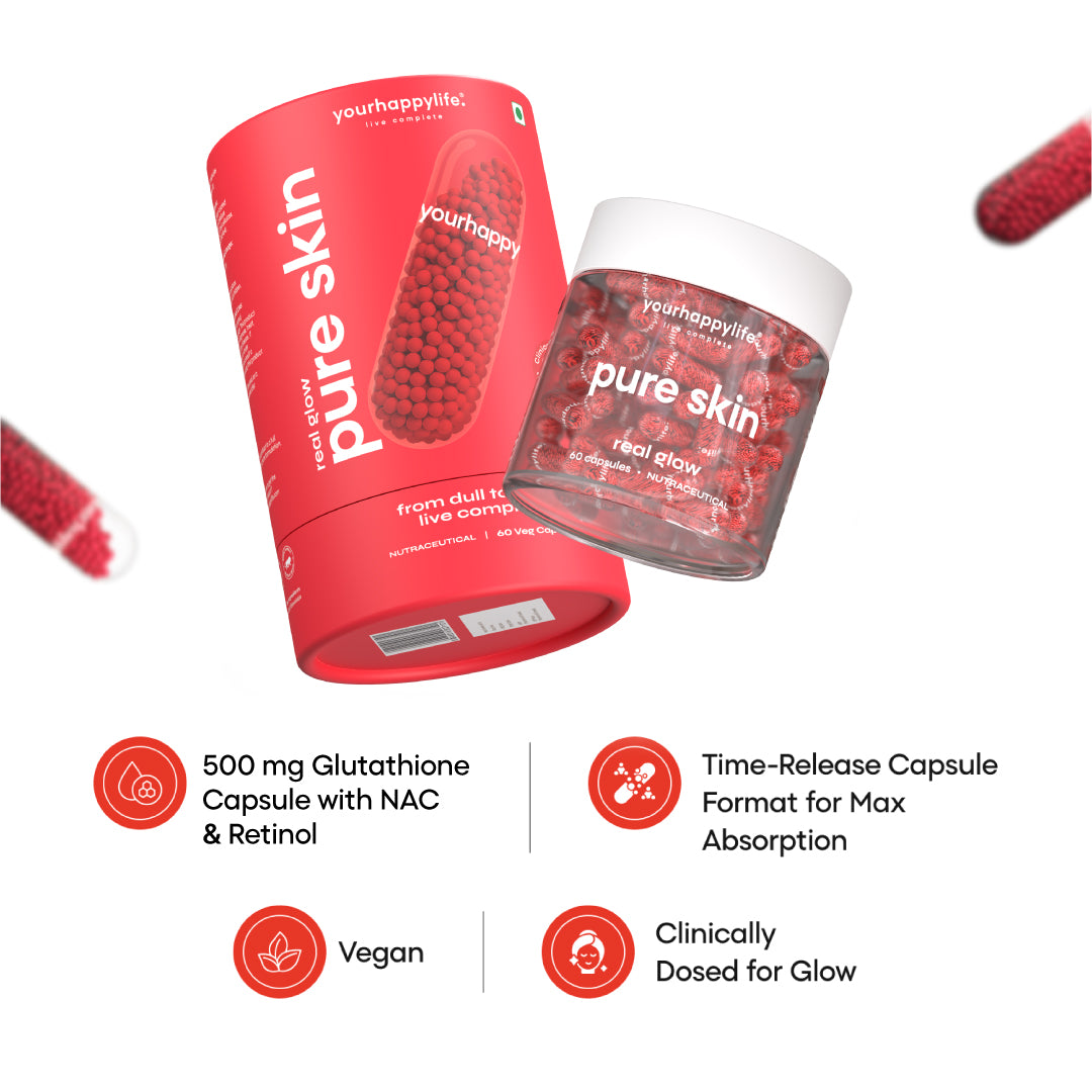 YourHappyLife Skin Capsules | Glutathione, Retinol & NAC | 60 Capsules