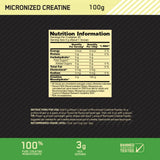 Optimum Nutrition (ON) Micronized Creatine Powder 100 Gm - 33 Servings - Nutristar