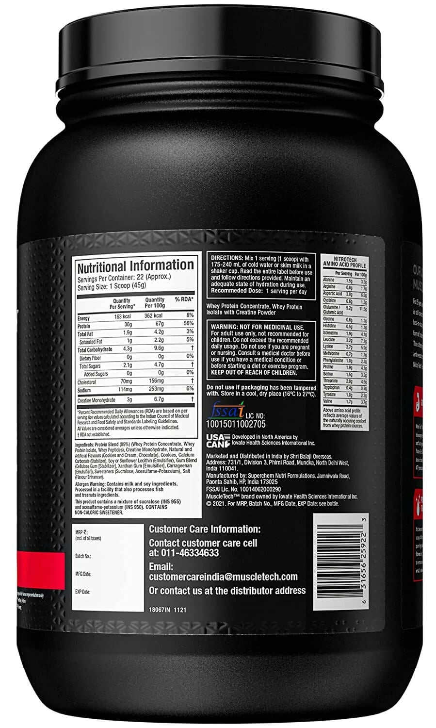 MuscleTech Nitrotech Performance Series - 2 Lbs - Nutristar